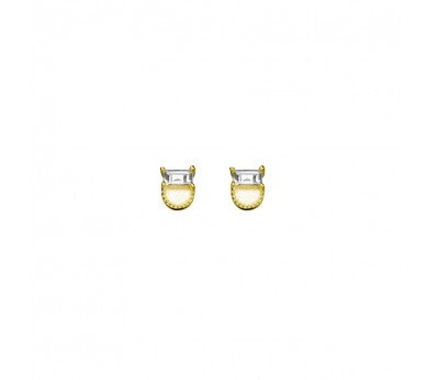 Maya Del Ray Sterling Silver Gold Plated Semi-Circle Studs