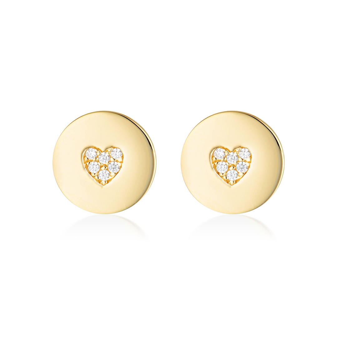 Georgini Rock Star Heart Disc Stud Earrings