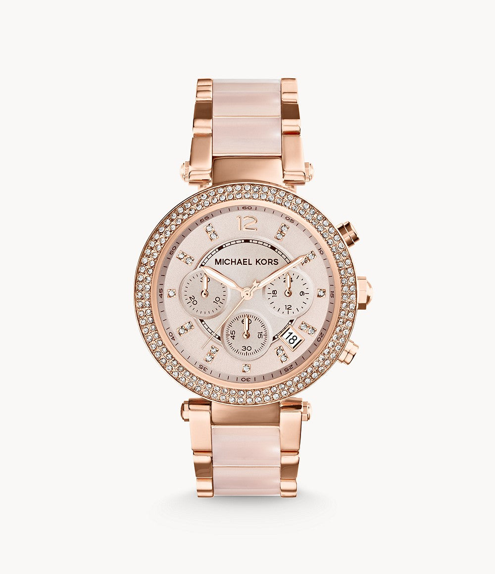 Michael Kors Parker Rose Gold-Tone Chronograph Watch