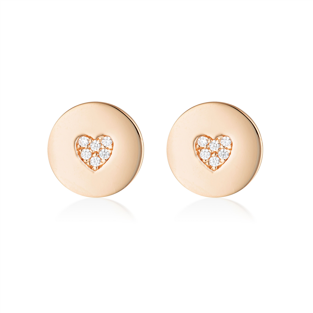 Georgini Rock Star Heart Disc Stud Earrings