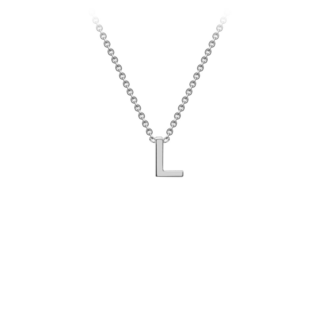 9ct White Gold 'L' Initial Neckace