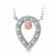 9ct White Gold And Rose Gold Argyle Diamond Necklace