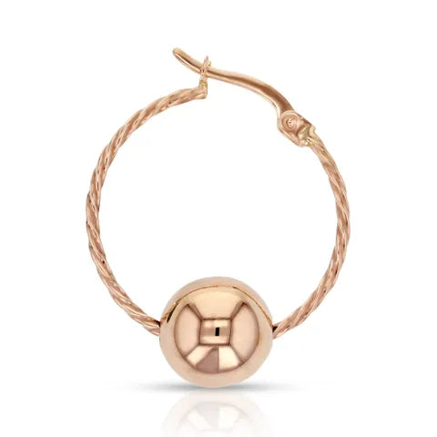Yellow Gold Hoop Earrings With Ball