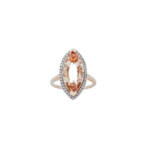 9ct Rose Gold Morganite Dress Ring