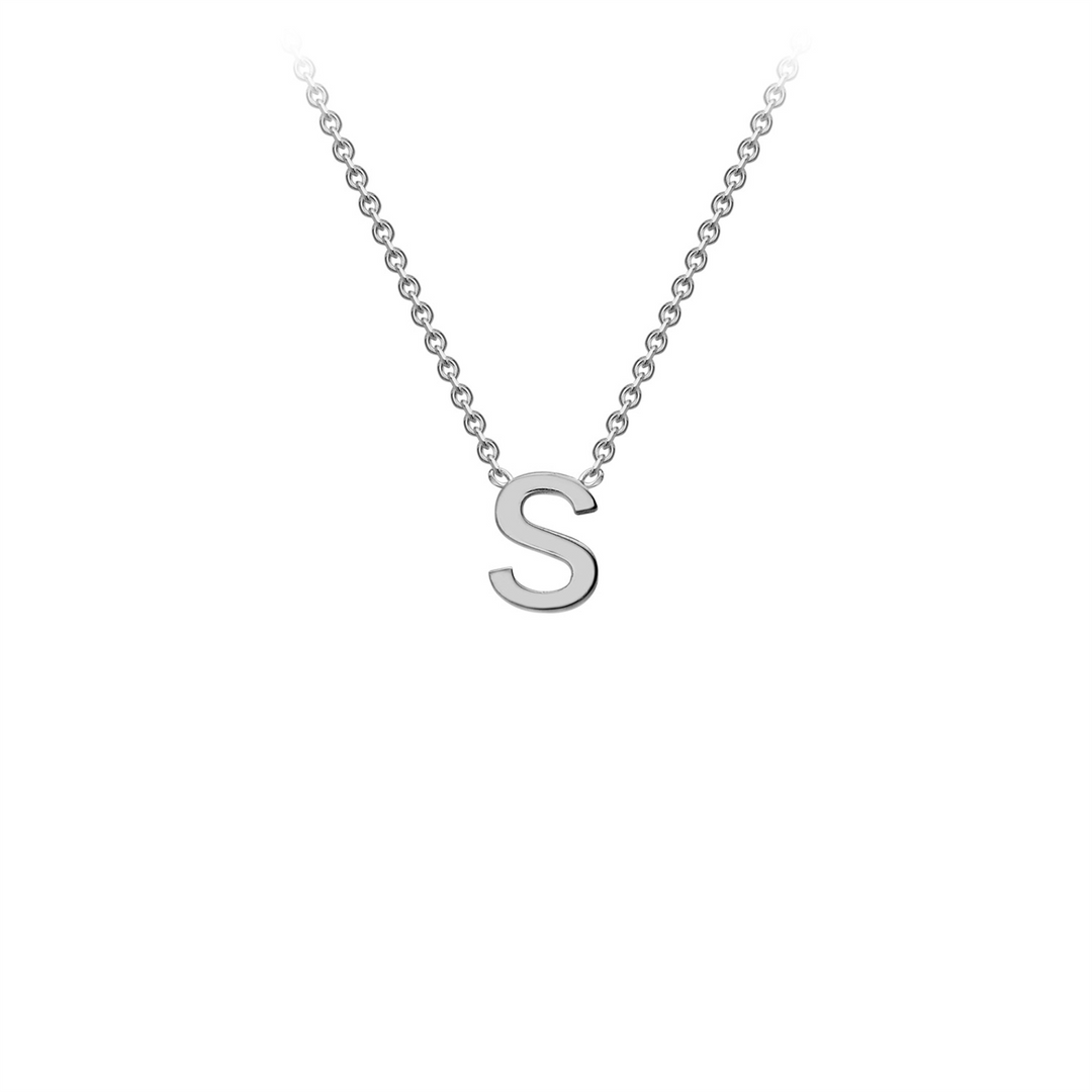 9ct Whtie Gold 'S' Initial Necklace