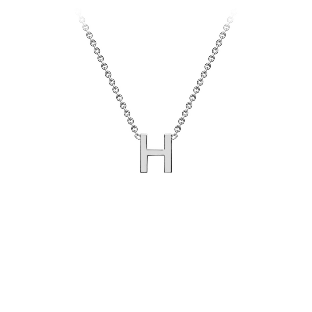 9ct White Gold 'H' Initial Necklace
