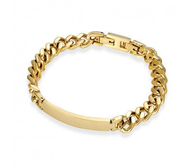 Men's Gold Plated Stainless Steel Mens Id Bracelet