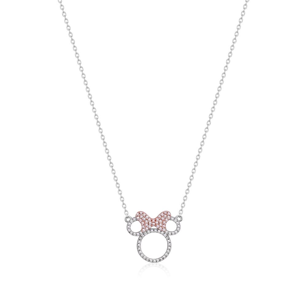Disney Couture Kingdom Sterling Silver Minnie Cubic Zirconia Necklace