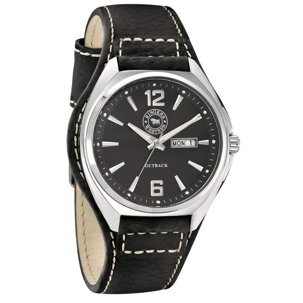 Ringers Western Outback Leather Watch - Black
