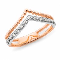 9ct Rose Gold And White Gold Diamond Dress Ring
