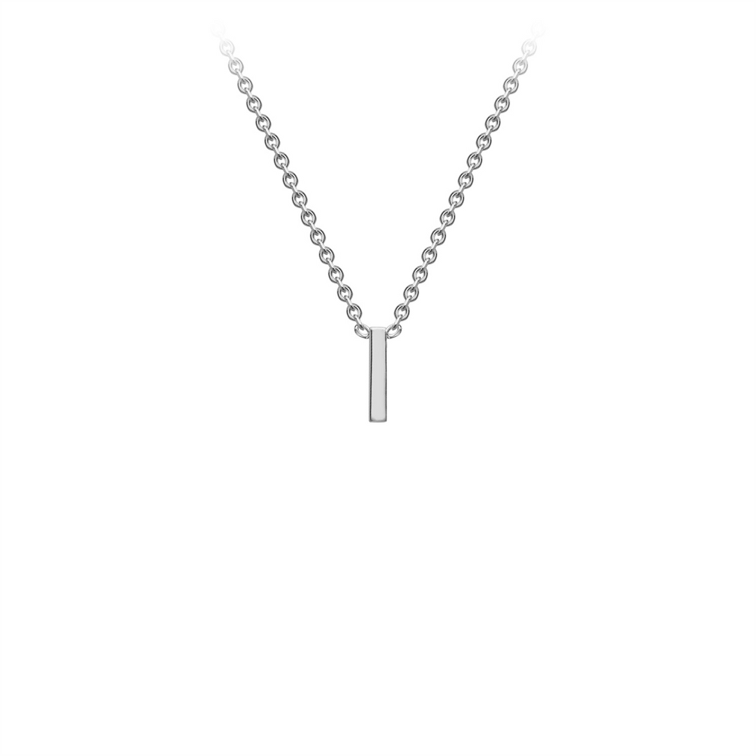 9ct White Gold 'I' Initial Necklace