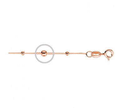 Sterling Silver Rose Gold Plated Ball Chain