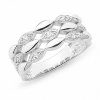 9ct White Gold Diamond Dress Ring