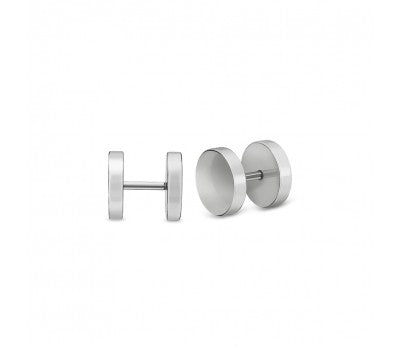 Men's Stainless Steel Disc Stud Earrings