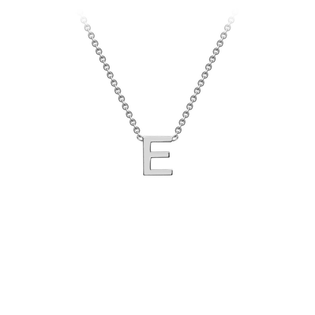 9ct White Gold 'E' Initial Necklace