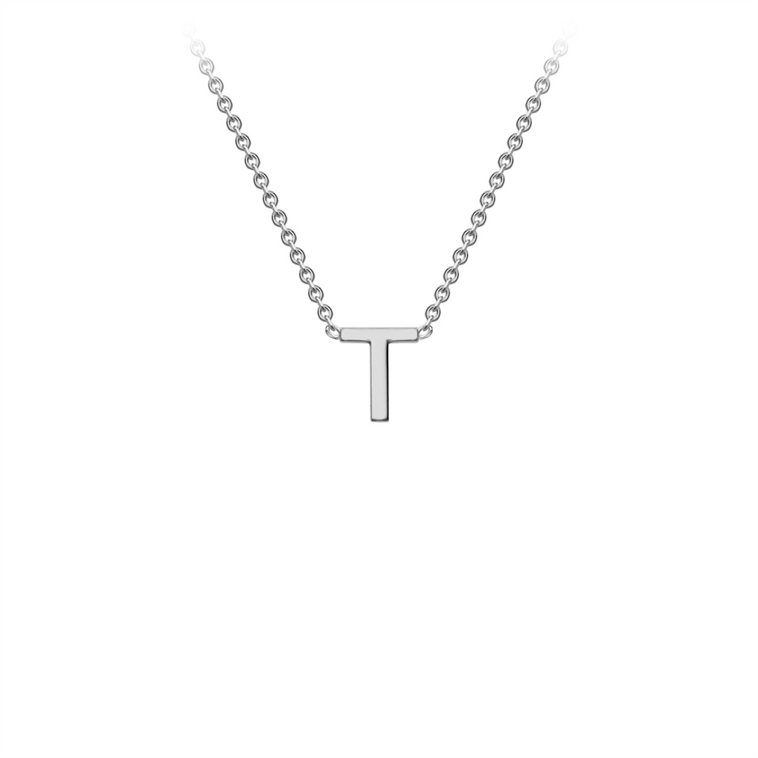 9ct White Gold 'T' Initial Necklace