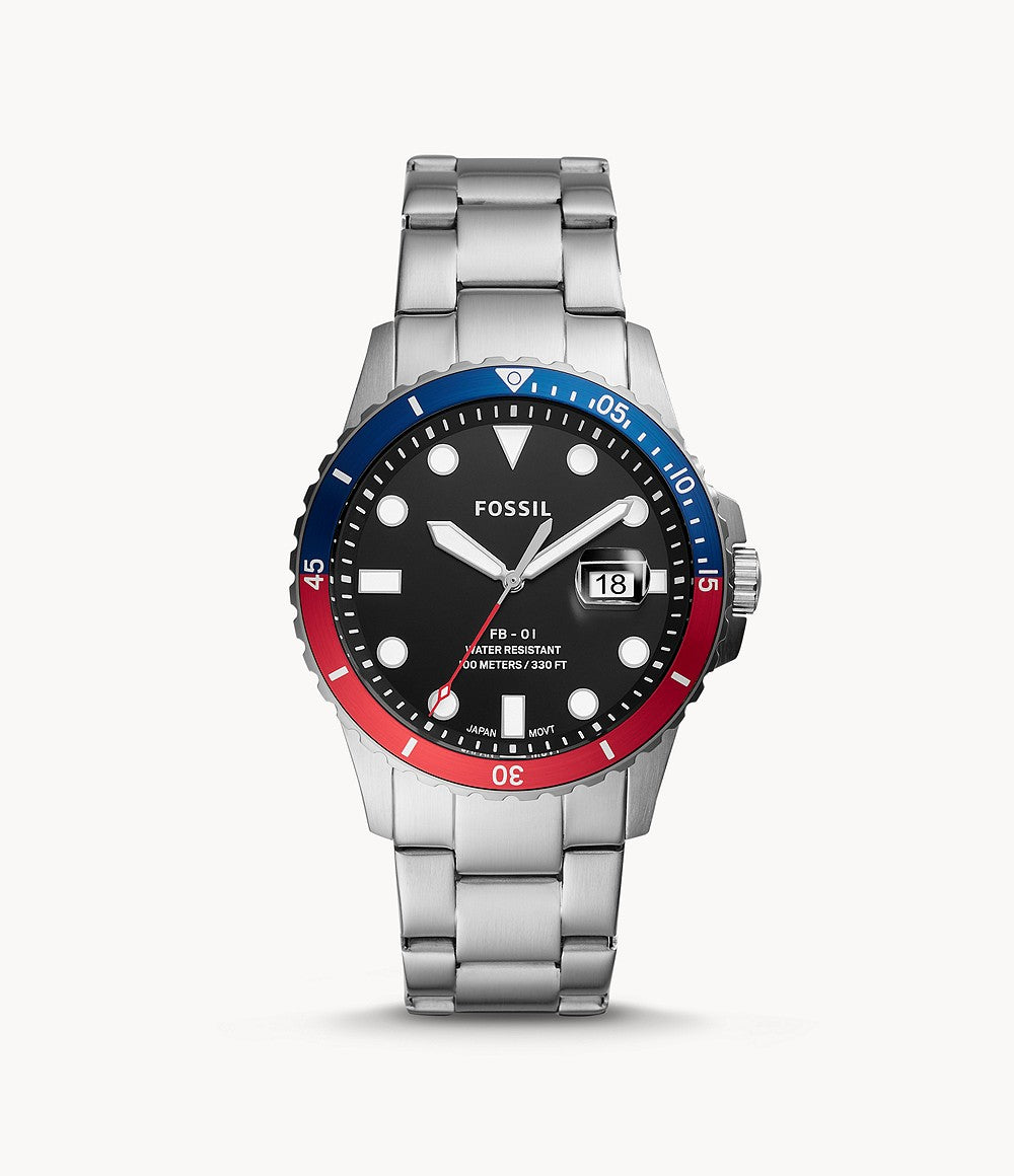 Fossil Fb-01 Silver-Tone Analogue Watch