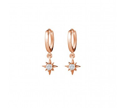 Maya Del Ray Sterling Silver Rose Gold Plated Star Drop Earrings