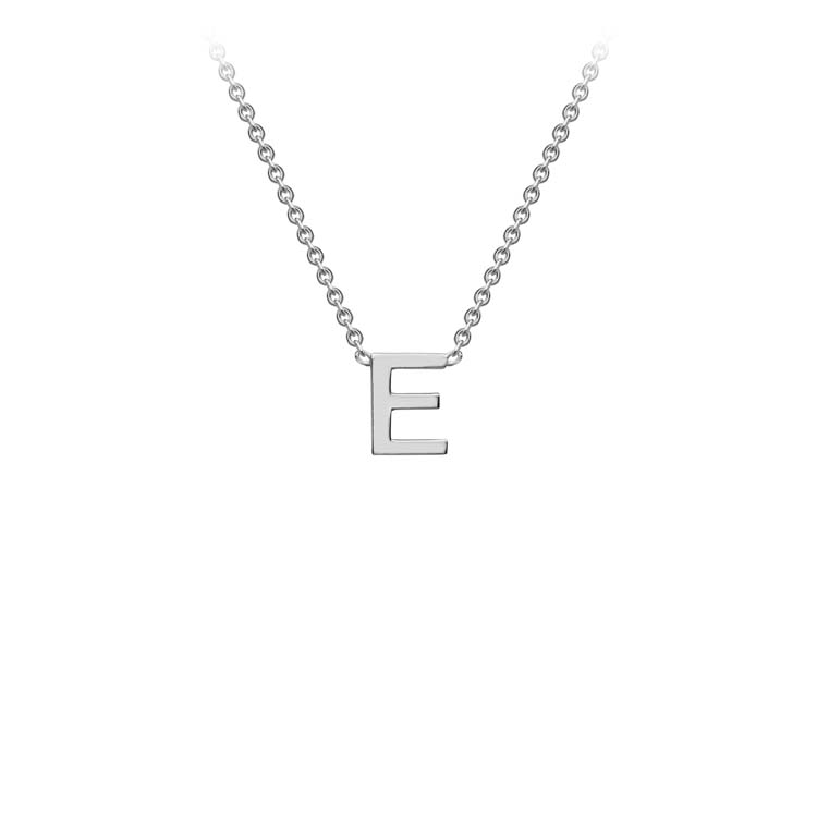 9ct White Gold 'E' Initial Necklace