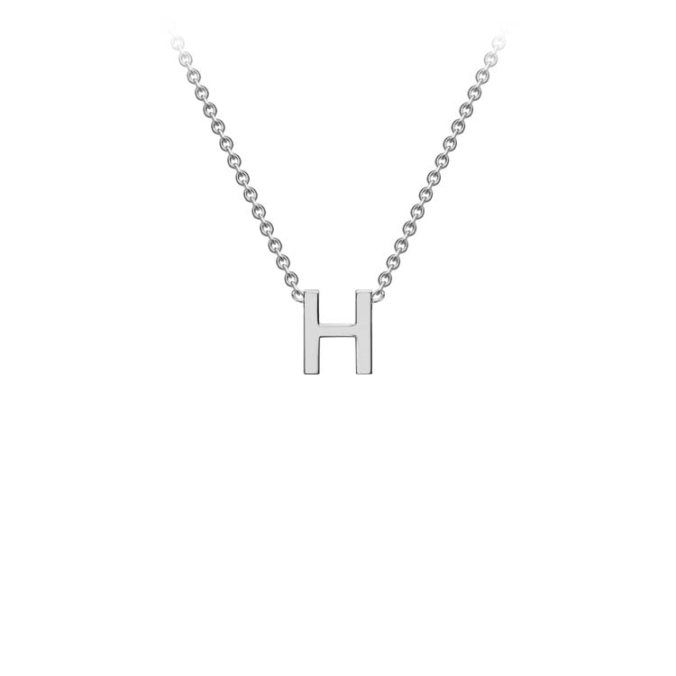 9ct White Gold 'H' Initial Necklace