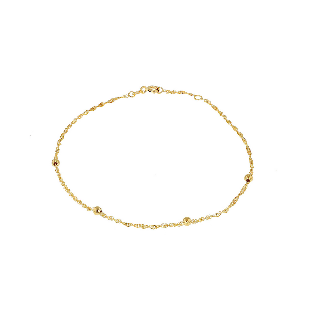 9ct Yellow Gold Twist Anklet