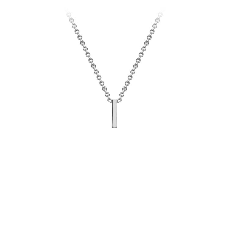 9ct White Gold 'I' Initial  Necklace