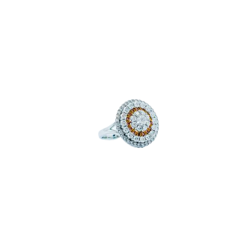 18ct White Gold And Rose Gold Pink And White Diamond Dress Ring