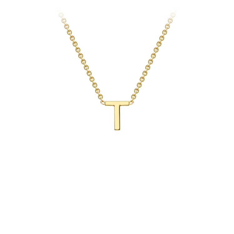9ct Yellow Gold 'T' Initial Necklace