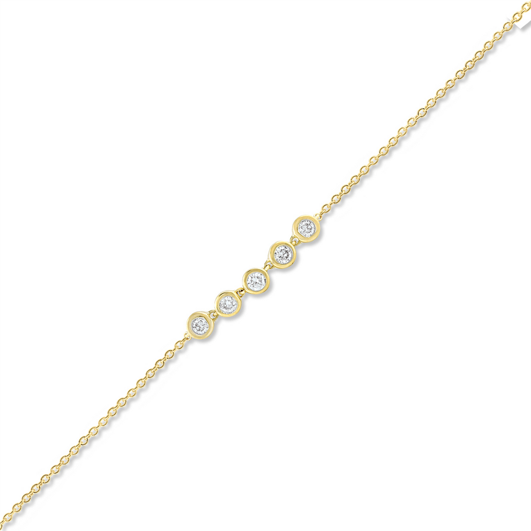 9ct Yellow Gold Diamond Bracelet