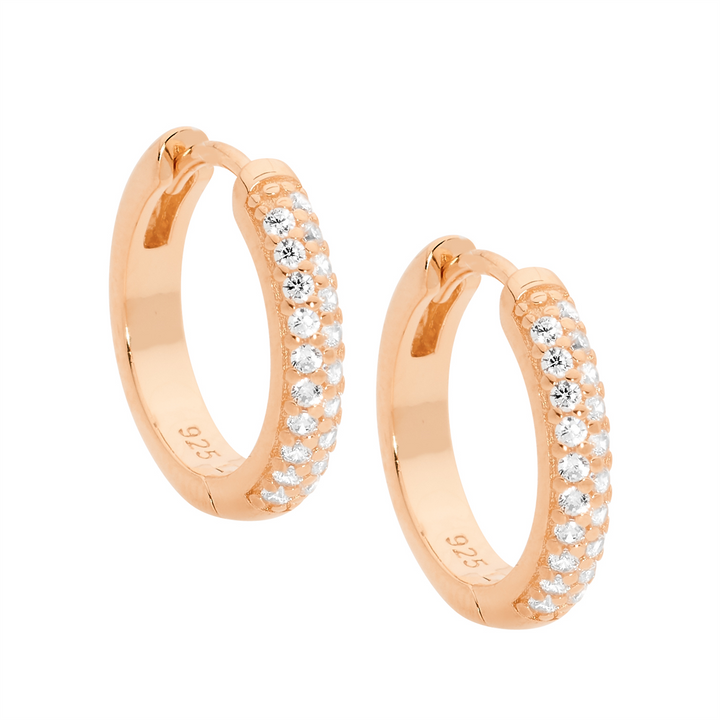 Ellani Pave Hoop Earrings