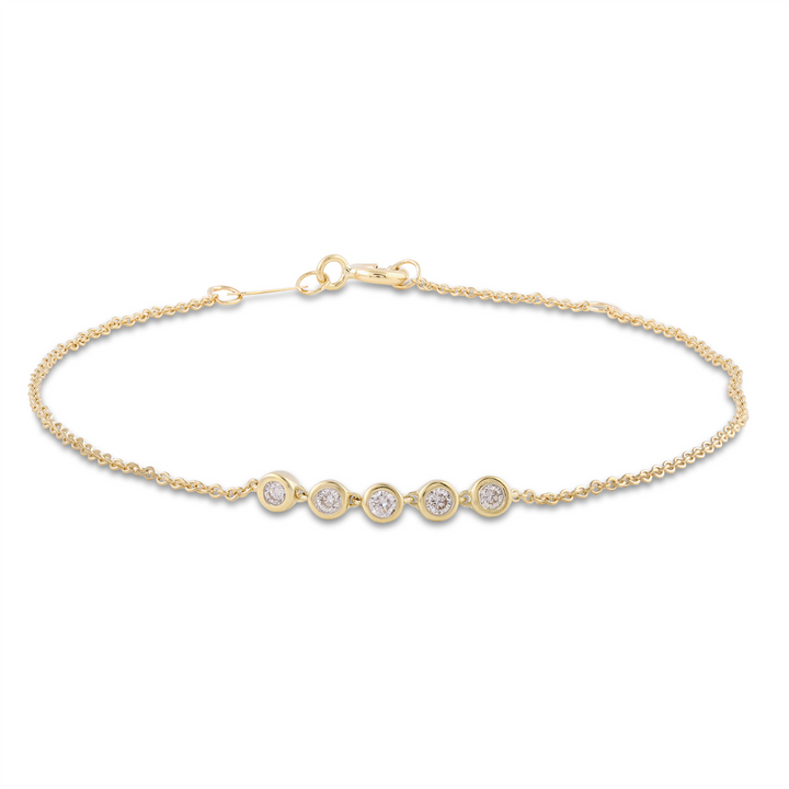 9ct Yellow Gold Diamond Bracelet